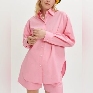 MAJE Embroidered poplin shirt